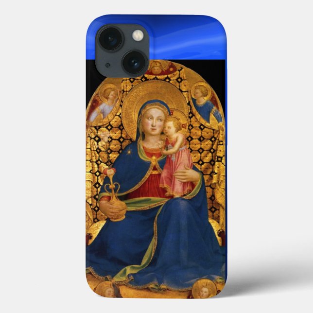 VIRGIN WITH CHILD AND ANGELS ,Blue Sapphire Case-Mate iPhone Case (Back)