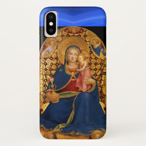 VIRGIN WITH CHILD AND ANGELS Blue Sapphire iPhone X Case