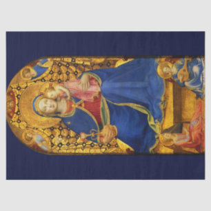 VIRGIN WITH CHILD AND ANGELS by Fra Angelico ,Blue Tissue Paper