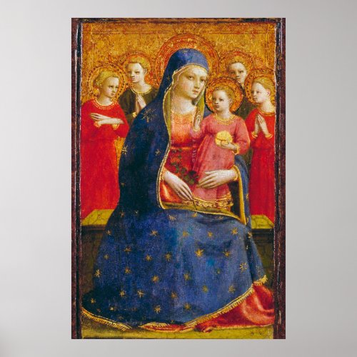 VIRGIN WITH CHILD AND ANGELS Fra Angelico Poster