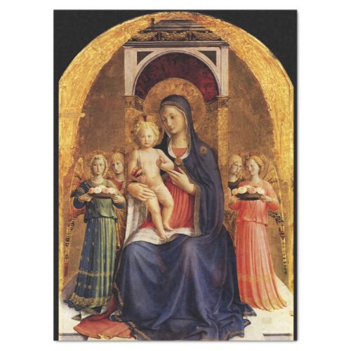 VIRGIN WITH CHILD AND ANGELS Fra AngelicoXmas Tissue Paper