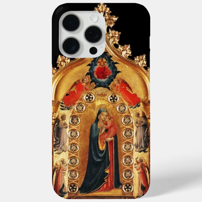 VIRGIN WITH CHILD AND ANGELS GOLD SACRED ART ICON Case-Mate iPhone CASE (Back)