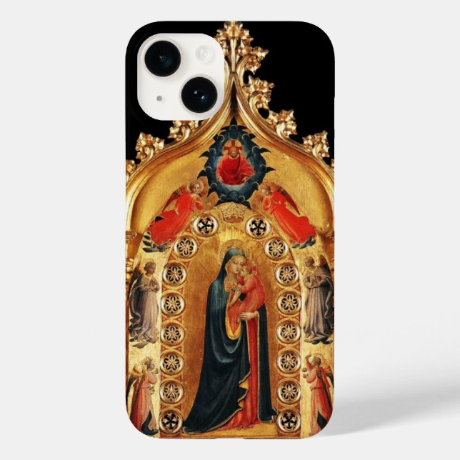 VIRGIN WITH CHILD AND ANGELS GOLD SACRED ART ICON Case-Mate iPhone CASE (Back)