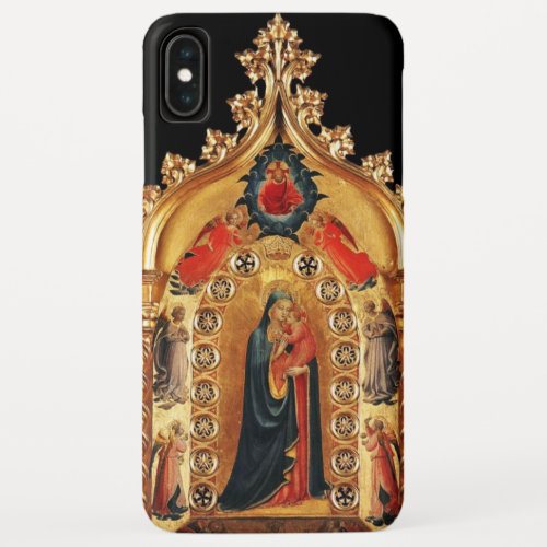 VIRGIN WITH CHILD AND ANGELS GOLD SACRED ART ICON iPhone XS MAX CASE