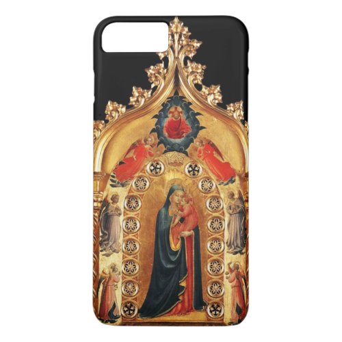 VIRGIN WITH CHILD AND ANGELS GOLD SACRED ART ICON iPhone 8 PLUS7 PLUS CASE