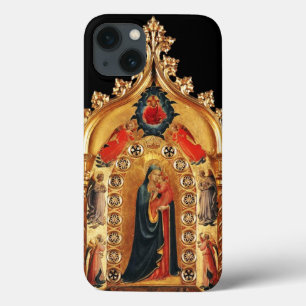 VIRGIN WITH CHILD AND ANGELS GOLD SACRED ART ICON iPhone 13 CASE