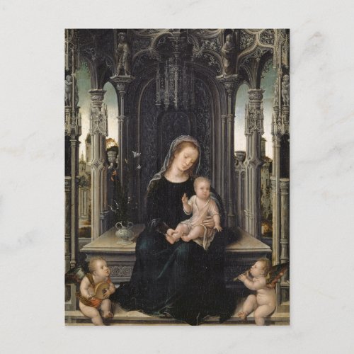 Virgin with Child and Music Making Angels by Orley Postcard