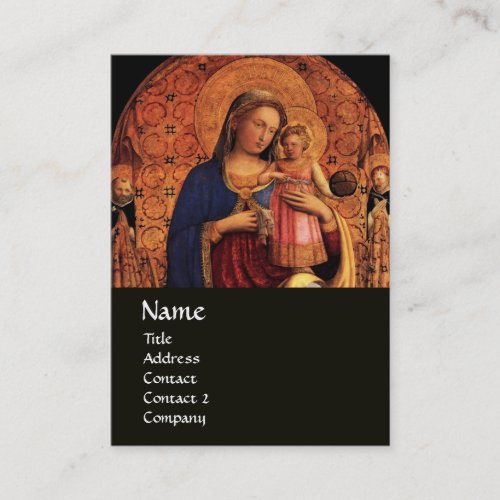 VIRGIN WITH CHILD AND SAINTS black Business Card