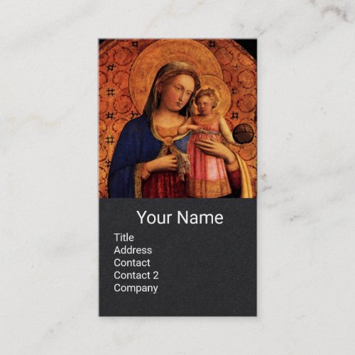 VIRGIN WITH CHILD AND SAINTS Black Paper Business Card