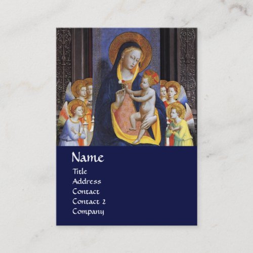 VIRGIN WITH CHILD AND SAINTS  blue Business Card
