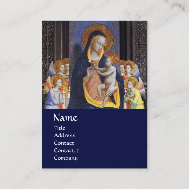 VIRGIN WITH CHILD AND SAINTS , blue Business Card (Front)