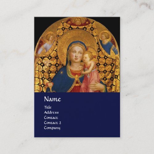 VIRGIN WITH CHILD AND SAINTS Blue Gold Pearl Business Card