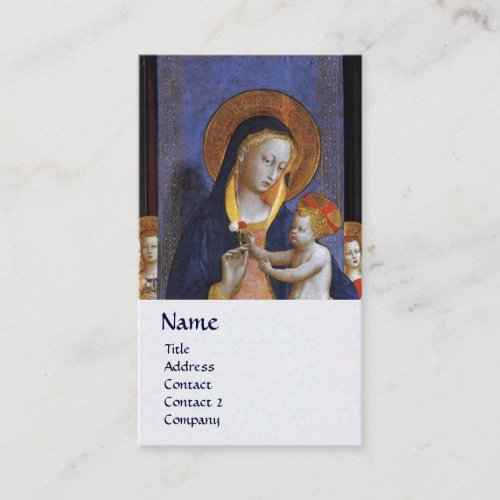 VIRGIN WITH CHILD AND SAINTS Blue White Business Card