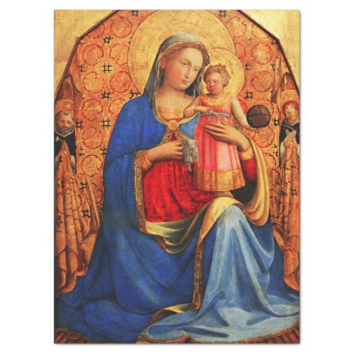 VIRGIN WITH CHILD AND SAINTS by Fra Angelico  Tissue Paper