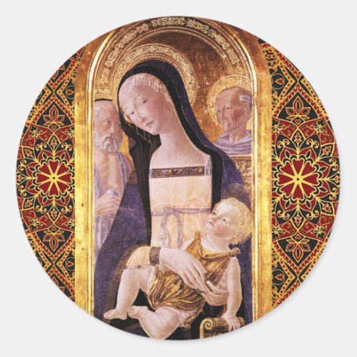 VIRGIN WITH CHILD AND SAINTS by NeroccioChristmas Classic Round Sticker
