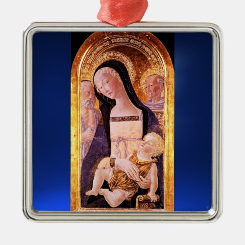 VIRGIN WITH CHILD AND SAINTS METAL ORNAMENT