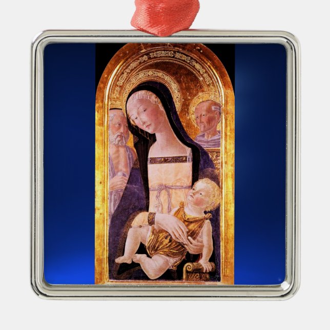 VIRGIN WITH CHILD AND SAINTS METAL ORNAMENT (Front)