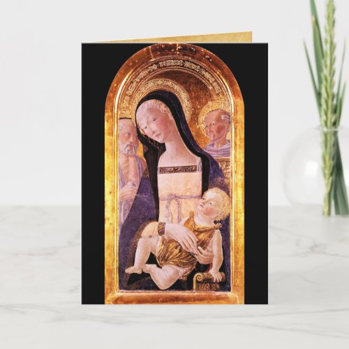 VIRGIN WITH CHILD AND SAINTS parchment Holiday Card