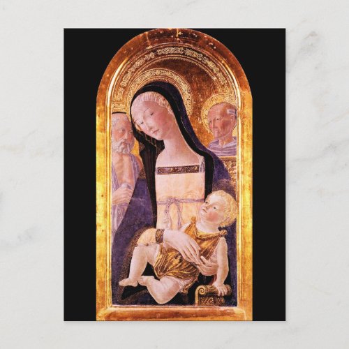 VIRGIN WITH CHILD AND SAINTS parchment Postcard