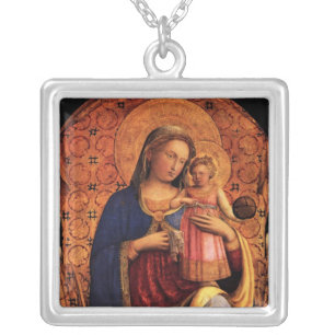 VIRGIN WITH CHILD AND SAINTS SILVER PLATED NECKLACE