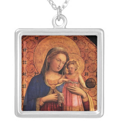 VIRGIN WITH CHILD AND SAINTS SILVER PLATED NECKLACE