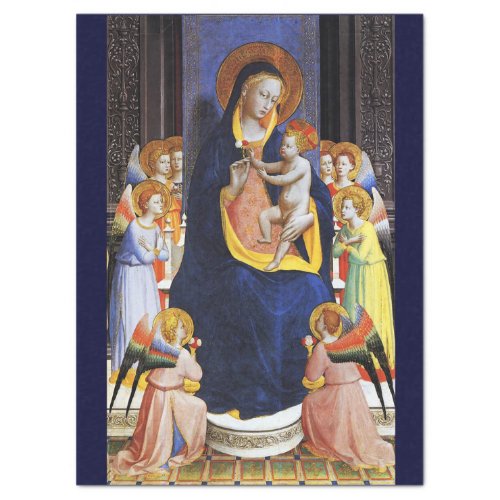 VIRGIN WITH CHILD ANGELS AND SAINTS Christmas Tissue Paper