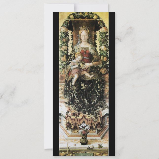 VIRGIN WITH CHILD black gold metallic Invitation (Front)