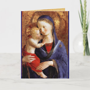 VIRGIN WITH CHILD ,Blue Sapphire Holiday Card
