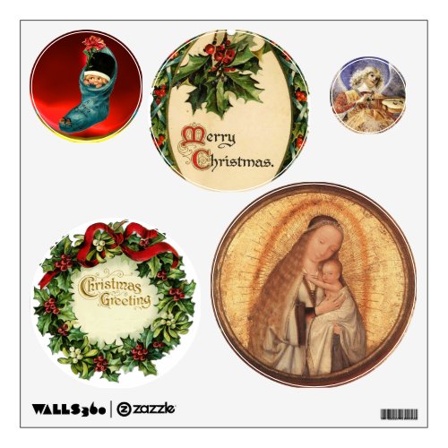 VIRGIN WITH CHILD CHRISTMAS DECOR COLLECTION WALL DECAL