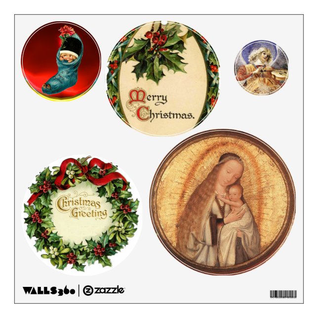 VIRGIN WITH CHILD CHRISTMAS DECOR COLLECTION WALL DECAL (Front)