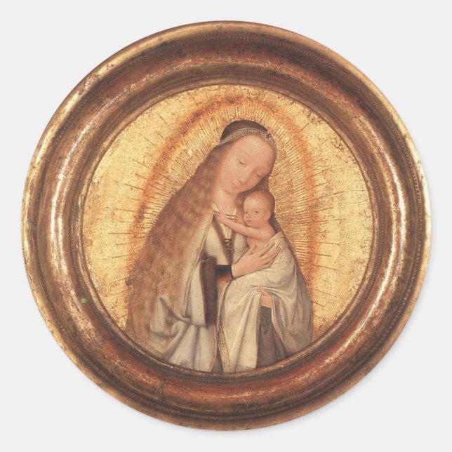 VIRGIN WITH CHILD CLASSIC ROUND STICKER (Front)