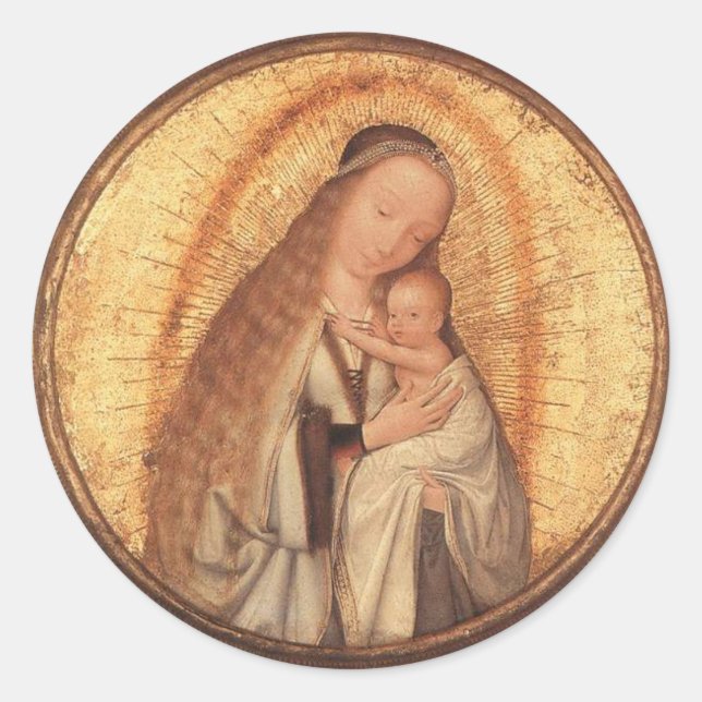 VIRGIN WITH CHILD CLASSIC ROUND STICKER (Front)