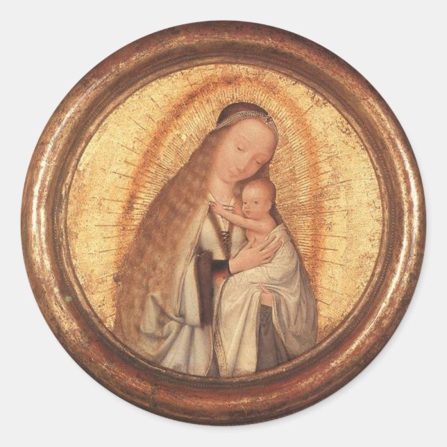 VIRGIN WITH CHILD CLASSIC ROUND STICKER (Front)