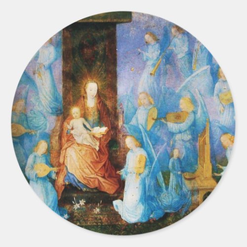 VIRGIN WITH CHILD _ CONCERT OF ANGELS CLASSIC ROUND STICKER
