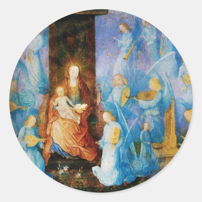 VIRGIN WITH CHILD - CONCERT OF ANGELS CLASSIC ROUND STICKER (Front)