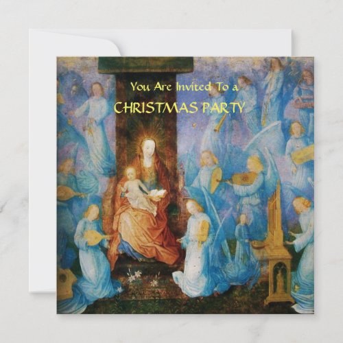 VIRGIN WITH CHILD _ CONCERT OF ANGELS Gold Metal Invitation
