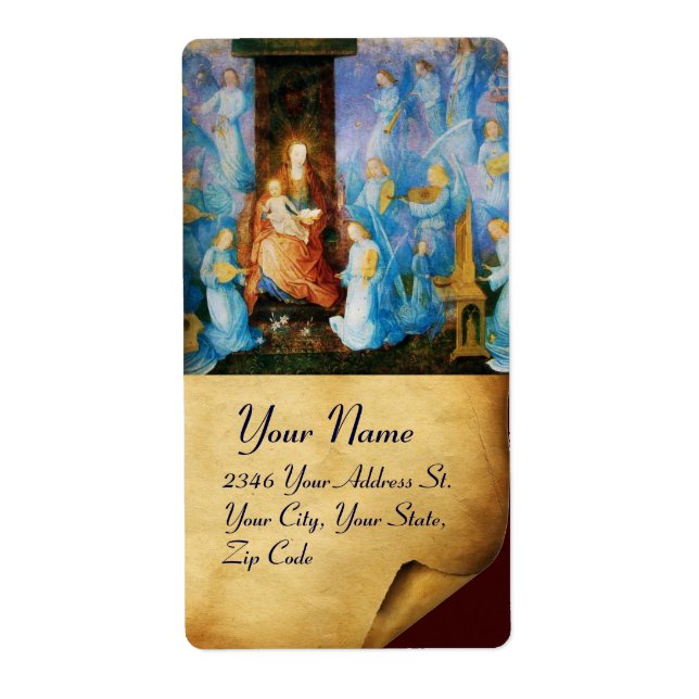 VIRGIN WITH CHILD -CONCERT OF ANGELS  ,Parchment Label (Front)