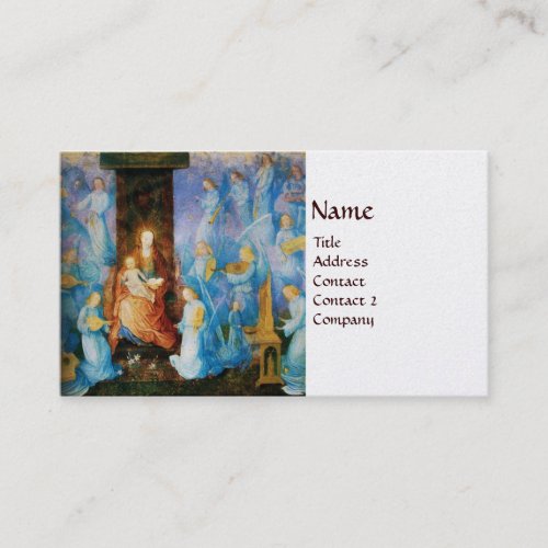 VIRGIN WITH CHILD _ CONCERT OF ANGELS pearl paper Business Card