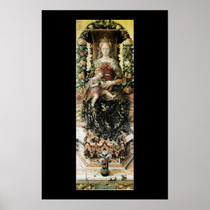 VIRGIN WITH CHILD green black Poster