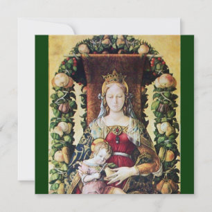 VIRGIN WITH CHILD Green Invitation