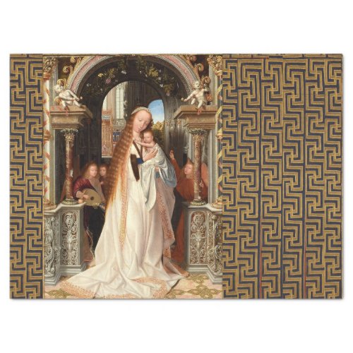 VIRGIN WITH CHILD MUSICAL ANGELS CHRISTMAS TISSUE PAPER