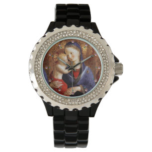 VIRGIN WITH CHILD / PINK AMETHYST GEMS WATCH