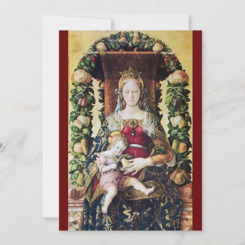 VIRGIN WITH CHILD red Invitation