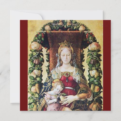 VIRGIN WITH CHILD red Invitation