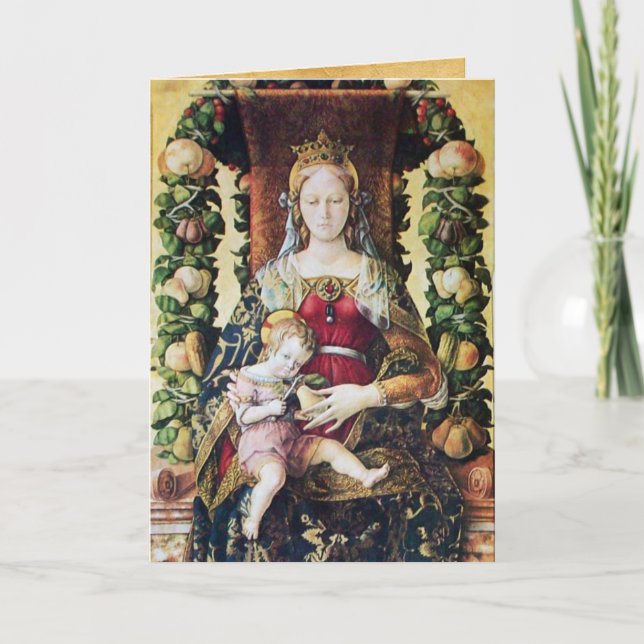 VIRGIN WITH CHILD ,Red Ruby Holiday Card (Front)