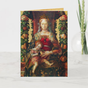 VIRGIN WITH CHILD ,Red Ruby Holiday Card