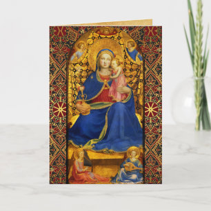 VIRGIN WITH CHILD ,SAINTS Fra Angelico,Christmas Holiday Card