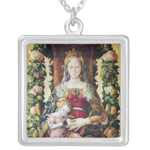 VIRGIN WITH CHILD SILVER PLATED NECKLACE