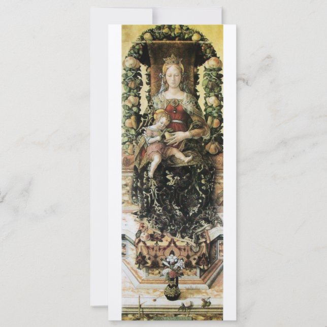 VIRGIN WITH CHILD White Champagne Metallic Invitation (Front)