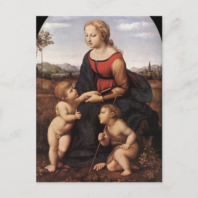 Virgin with Jesus and St. John by Raphael Postcard (Front)